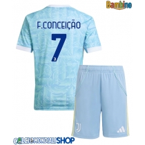 Maglie da calcio Juventus Francisco Conceicao #7 Seconda Maglia Bambino 2025-26 Manica Corta + Pantaloni corti)